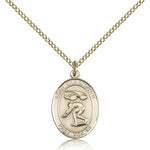 St. Christopher Swimming Medal, Gold Filled, Medium - Gold-tone