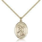 St. Christopher Swimming Medal, Gold Filled, Medium - Gold-tone
