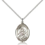 St. Perpetua Medal, Sterling Silver, Medium - 18&quot; 1.2mm Sterling Silver Chain + Clasp