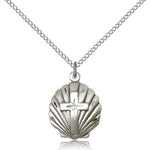 Cross Pendant, Sterling Silver - 18&quot; 1.2mm Sterling Silver Chain + Clasp