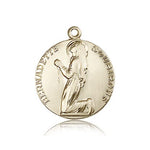 St. Bernadette Medal, 14 Karat Gold - 14 KT Yellow Gold
