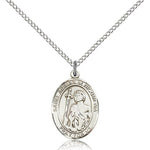 St. Adrian of Nicomedia Medal, Sterling Silver, Medium - 18&quot; 1.2mm Sterling Silver Chain + Clasp