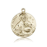 St. Albert the Great Medal, 14 Karat Gold - 14 KT Yellow Gold