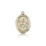 St. Kateri Equestrian Medal, 14 Karat Gold, Medium - 14 KT Yellow Gold
