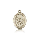 St. Kateri Equestrian Medal, 14 Karat Gold, Medium - 14 KT Yellow Gold