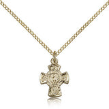 5 Way Cross Pendant, Gold Filled - Gold-tone