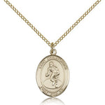 St. Christopher Wrestling Medal, Gold Filled, Medium - Gold-tone