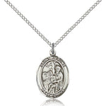 St. Jerome Medal, Sterling Silver, Medium - 18&quot; 1.2mm Sterling Silver Chain + Clasp
