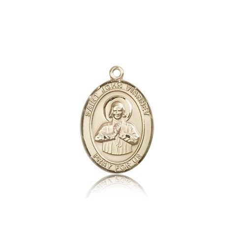 St. John Vianney Medal, 14 Karat Gold, Medium - 14 KT Yellow Gold