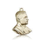 Saint Pius X Medal, 14 Karat Gold - 14 KT Yellow Gold