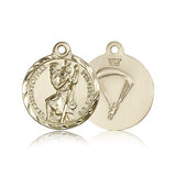 St. Christopher Paratrooper Medal, 14 Karat Gold - 14 KT Yellow Gold