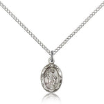 Guardian Angel Medal, Sterling Silver - 18&quot; 1.2mm Sterling Silver Chain + Clasp