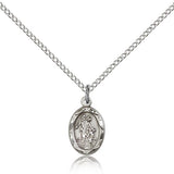 Guardian Angel Medal, Sterling Silver - 18&quot; 1.2mm Sterling Silver Chain + Clasp