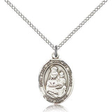 Our Lady of Prompt Succor Medal, Sterling Silver, Medium - 18&quot; 1.2mm Sterling Silver Chain + Clasp