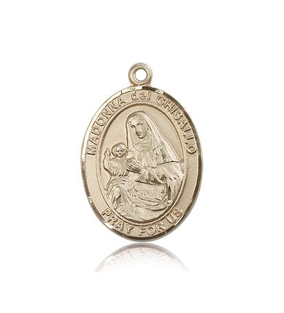 St. Madonna Del Ghisallo Medal, 14 Karat Gold, Large - 14 KT Yellow Gold