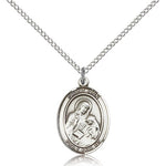 St. Ann Medal, Sterling Silver, Medium - 18&quot; 1.2mm Sterling Silver Chain + Clasp