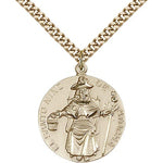 St. Ni&amp;Atilde;&amp;plusmn;o De Atocha Medal, Gold Filled - 24&quot; 2.4mm Gold Plated Endless Chain