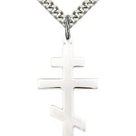 St. Andrew Medal, Sterling Silver - 24&quot; 2.4mm Rhodium Plate Endless Chain