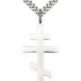 St. Andrew Medal, Sterling Silver - 24&quot; 2.4mm Rhodium Plate Endless Chain