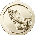 Praying Hand Medal, 14 Karat Gold - 14 KT Yellow Gold