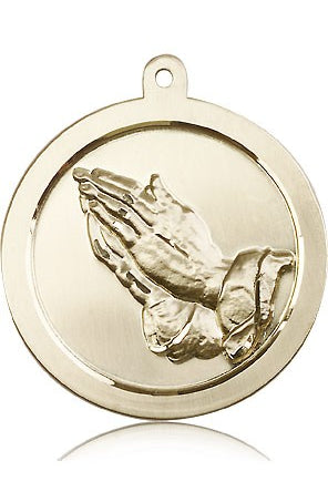 Praying Hand Medal, 14 Karat Gold - 14 KT Yellow Gold