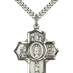 Apparitions Medal, Sterling Silver - 24&quot; 2.4mm Rhodium Plate Endless Chain