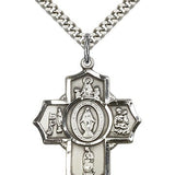 Apparitions Medal, Sterling Silver - 24&quot; 2.4mm Rhodium Plate Endless Chain