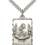 Communion First Reconciliation Medal, Sterling Silver - 24&quot; 2.4mm Rhodium Plate Endless Chain