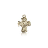 5 Way Cross Pendant, 14 Karat Gold - 14 KT Yellow Gold