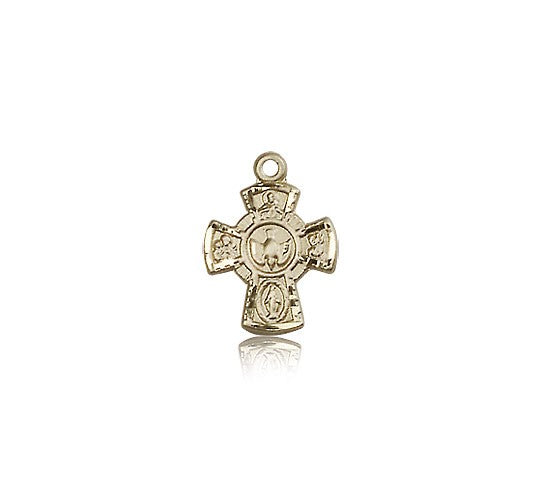 5 Way Cross Pendant, 14 Karat Gold - 14 KT Yellow Gold