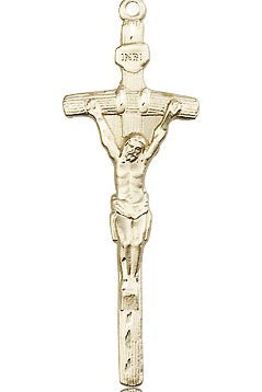 Crucifix Pendant, 14 Karat Gold - 14 KT Yellow Gold