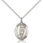 St. Victor of Marseilles Medal, Sterling Silver, Medium - 18&quot; 1.2mm Sterling Silver Chain + Clasp
