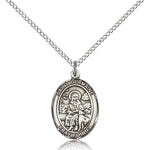 St. Germaine Cousin Medal, Sterling Silver, Medium - 18&quot; 1.2mm Sterling Silver Chain + Clasp
