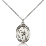 St. Bernadette Medal, Sterling Silver, Medium - 18&quot; 1.2mm Sterling Silver Chain + Clasp