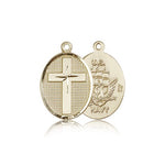 Navy Cross Pendant, 14 Karat Gold - 14 KT Yellow Gold