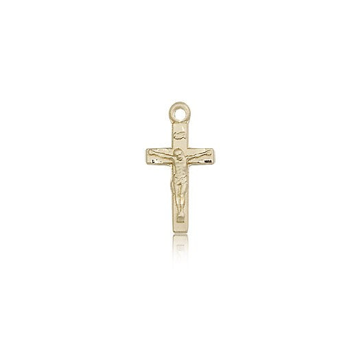 Crucifix Pendant, 14 Karat Gold - 14 KT Yellow Gold