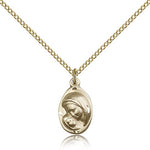 Madonna and Child Medal, Gold Filled - Gold-tone