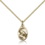 Madonna and Child Medal, Gold Filled - Gold-tone
