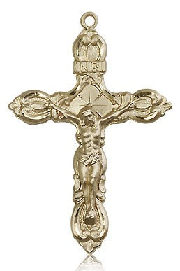 Crucifix Pendant, 14 Karat Gold - 14 KT Yellow Gold