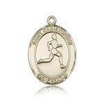 St. Christopher Track and Field Medal, 14 Karat Gold, Large - 14 KT Yellow Gold