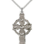 Kilklispeen Cross Pendant, Sterling Silver - 18&quot; 1.2mm Sterling Silver Chain + Clasp