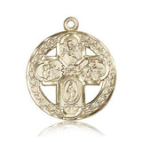 4 Way Cross Pendant, 14 Karat Gold - 14 KT Yellow Gold