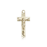 Crucifix Pendant, 14 Karat Gold - 14 KT Yellow Gold