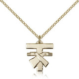 Franciscan Cross Pendant, Gold Filled - Gold-tone
