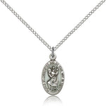 St. Christopher Medal, Sterling Silver - 18&quot; 1.2mm Sterling Silver Chain + Clasp