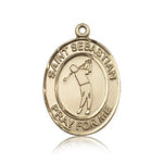 St. Sebastian Golf Medal, 14 Karat Gold, Large - 14 KT Yellow Gold