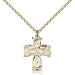4 Way Cross Pendant, Gold Filled - Gold-tone