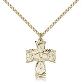 4 Way Cross Pendant, Gold Filled - Gold-tone