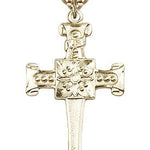 Cross Pendant, Gold Filled - 24&quot; 2.4mm Gold Plated Endless Chain