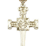 Cross Pendant, Gold Filled - 24&quot; 2.4mm Gold Plated Endless Chain
